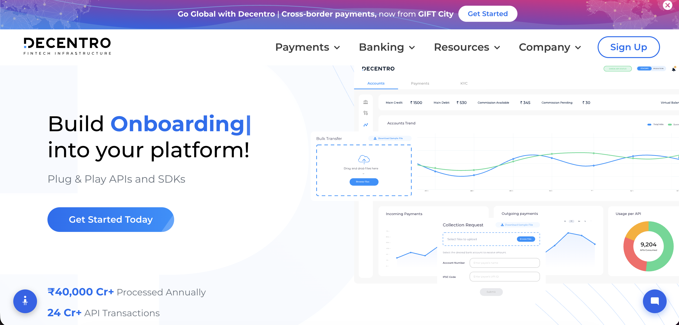 Decentro website